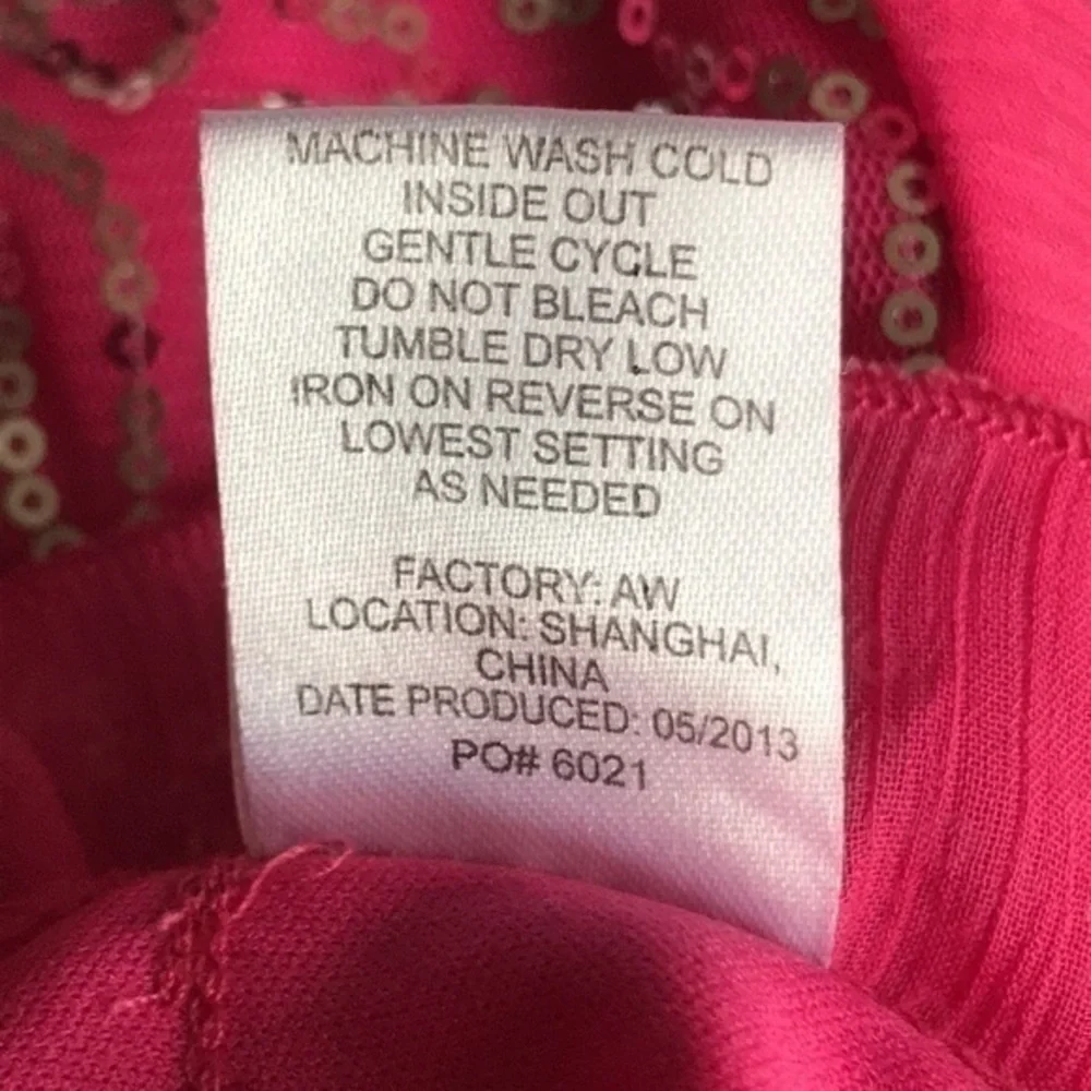 Tempted Girls Sequined Dress Size 4T Bright Pink Ruffled Bottom